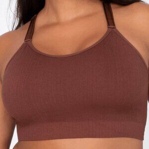 Smooth Seamless Wireless Longline Bra - Chocolate Nude